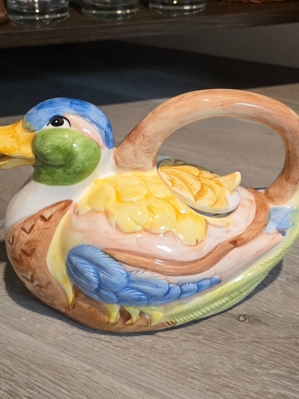 Vintage Ceramic Mallard Duck Teapot / Pitcher